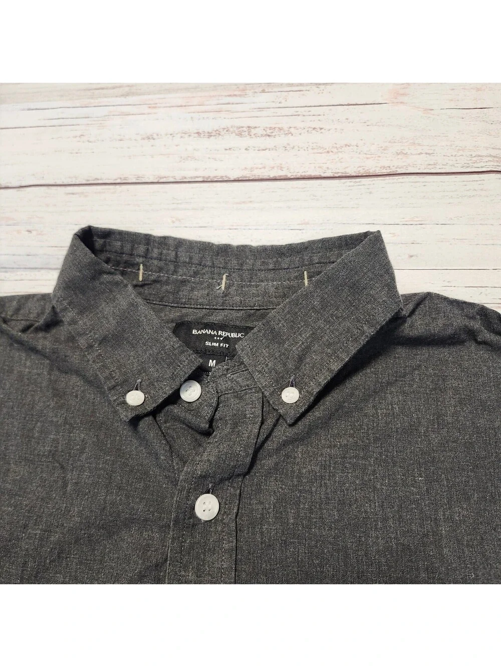 Banana Republic Slim Fit Men's Short Sleeve Button-Down Shirt Medium